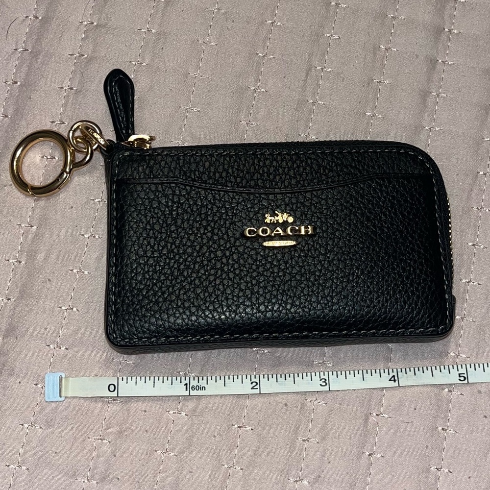 Used Black and Gold Coach Wallet Keychain